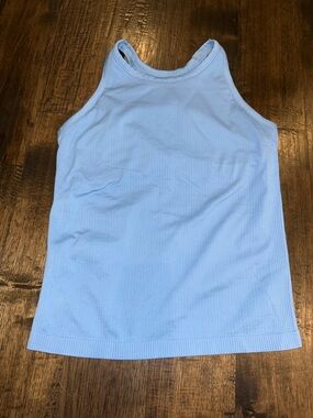 Zella Sky Blue Ribbed Active Tank